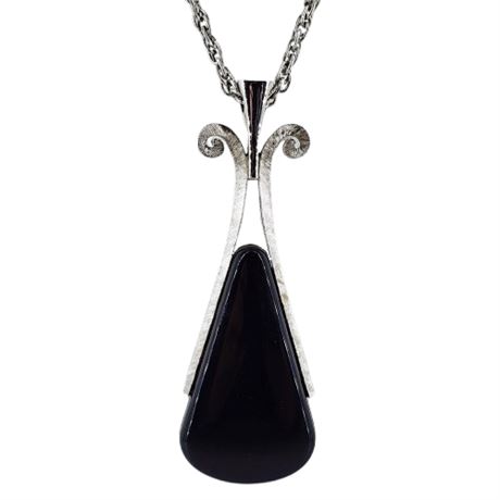 Signed Vintage 1974 AVON "Ebony Teardrop" Necklace