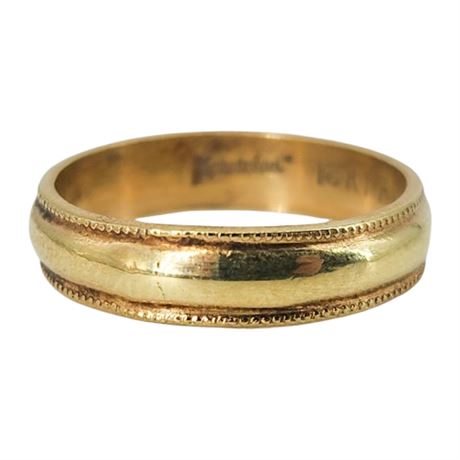 Vintage UNCAS Karatclad 18K Heavy Gold Electroplate Band Ring, Sz 5