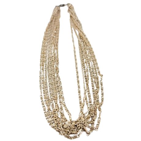 Vintage Sarah Coventry Multi-Strand Gold Tone Choker