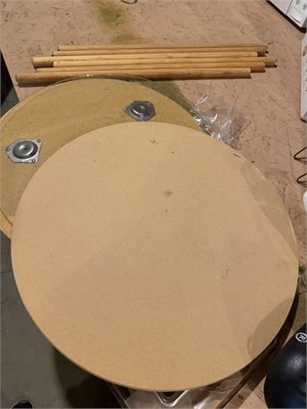 2 Round Tables 1 w/Glass Top