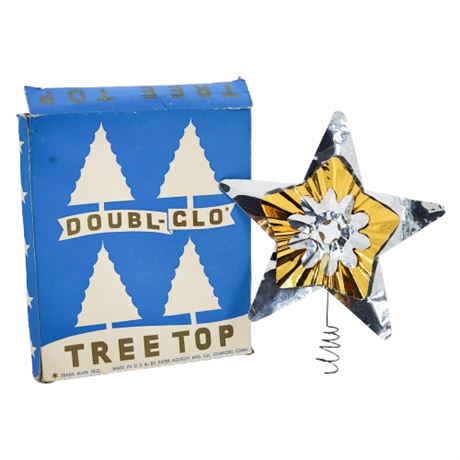 Vintage Doubl-Glo Star Tree Topper in Original Box