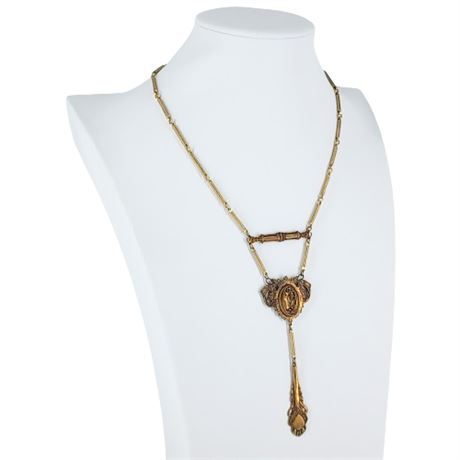 Vintage Pididdly Links Art Nouveau Moon Goddess Necklace