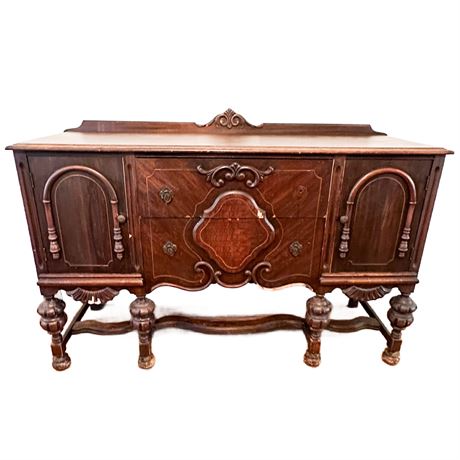 Vintage Jacobean Walnut Buffet