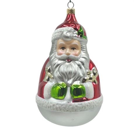 X-Large Glass Santa Ornament