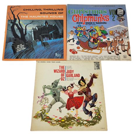 "Disneyland The Haunted House" / "Chipmunks" / "The Wizard of Oz" Vinyl Records