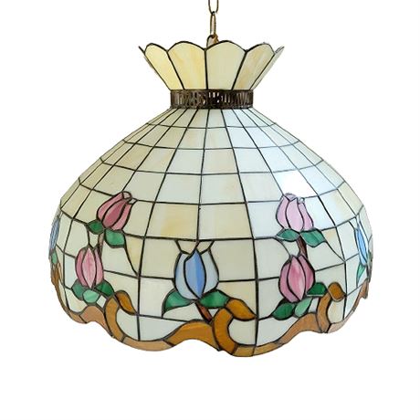 Medya Tiffany "Roseborder" Stained Glass Pendant Lamp