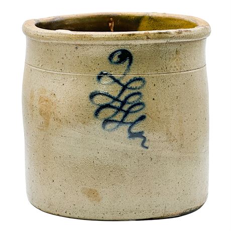 Antique Salt-Glazed Stoneware Crock