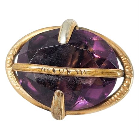Vintage Victorian Amethyst Glass Button
