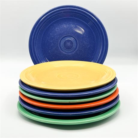 Lot of Seven Vintage Fiesta Ware Dinner Plates