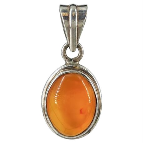 Sterling Silver Carnelian Gemstone Pendant