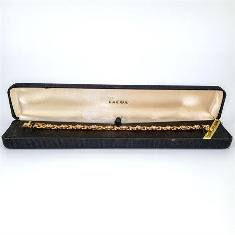 TACOA Gold-Tone Cubic Zirconia Tennis Bracelet – New in Box