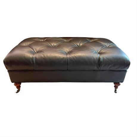 Smith Brothers Leather Cocktail Ottoman