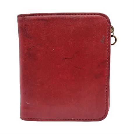 Vintage Coach Bifold Wallet Red Leather