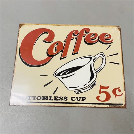 12.5x16” Coffee Metal Sign
