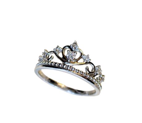 Princess Crown Ring 925 Sterling Silver CZ Stones Sz 7