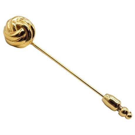 Vintage CROWN TRIFARI Gold Tone Knot Stick Pin