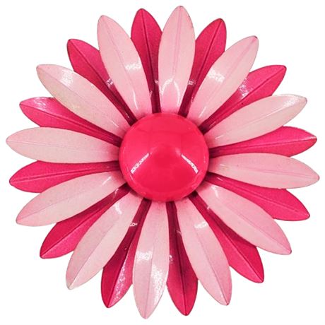 Vintage Large 2-Tone Pink Flower Power Brooch