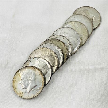 11 - 40% Silver Kennedy Half Dollars
