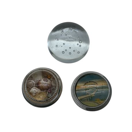 Three (3) Vintage Paperweights