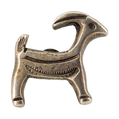 Vintage Native American Sterling Silver Goat Lapel Pin/Tie Tack