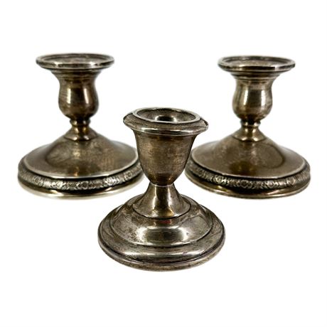 Lot of Sterling Weighted Candlesticks- Empire & Prelude International
