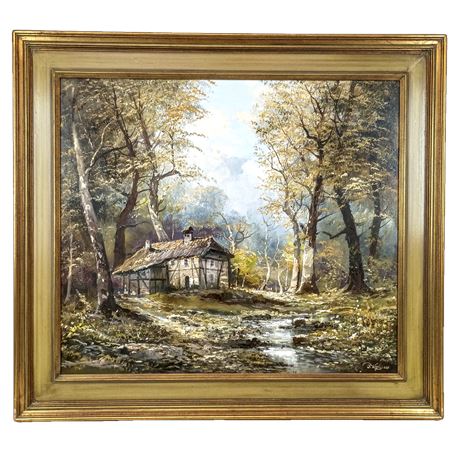 Josef Kugler "Foresters House" Oil Painting on Canvas