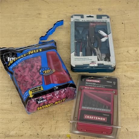 Craftsman Drill Bits, Electrical Test Set & Wire Connectors