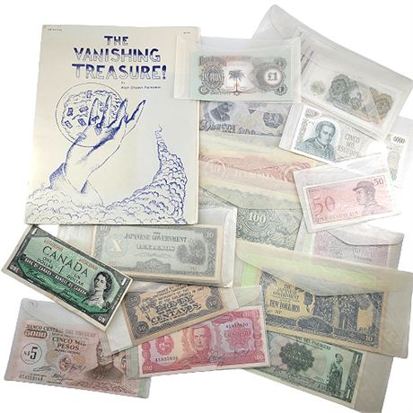 Alan Feinstein "The Vanishing Treasure" Book w/ All Collectible Currency