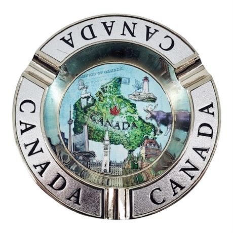 Vintage Metal Canada Souvenir Ashtray