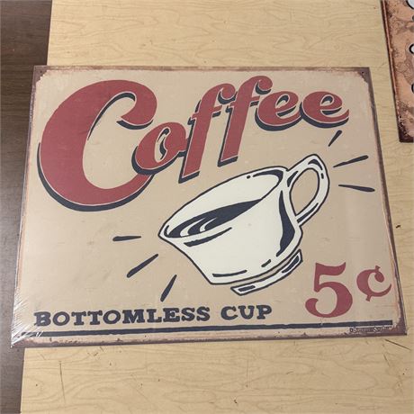 Coffee 12.5x16” Retro Metal Sign