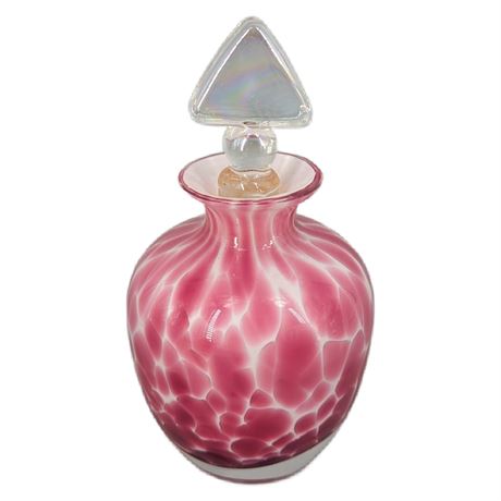 Handblown Glass Perfume Bottle Pink
