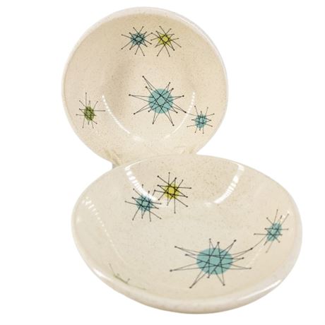 Vintage Pair Small Franciscan Starburst Dessert Bowls