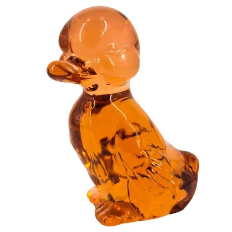 Vintage Fenton Pink Duck Art Glass Figure