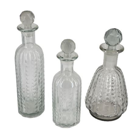 Lot of 3 Glass Decanters
