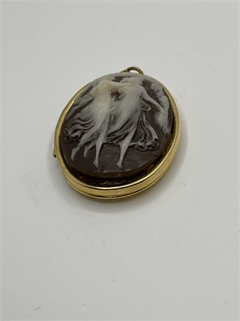 Victorian dancing ladies, cameo locket