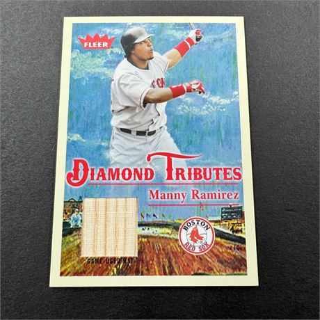 2005 Fleer Manny Ramirez Bat Relic Card