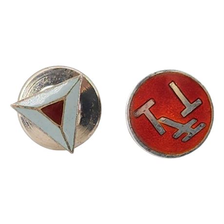 Two Vintage Sterling Silver Tie Tacks/Lapel Pins