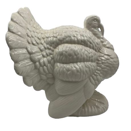 Large White Ceramic Decorative Turkey Statue