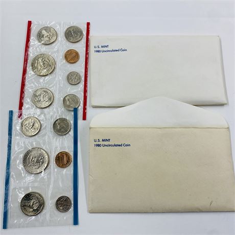 2 - 1980 P + D Mint Sets