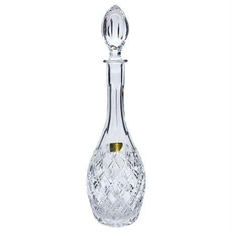 Vintage Lausitzer Glas German Cut Crystal Decanter w/ Stopper