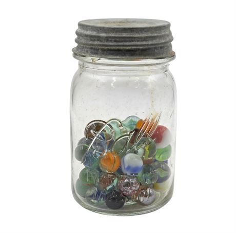 VTG Mason Jar and Marbles
