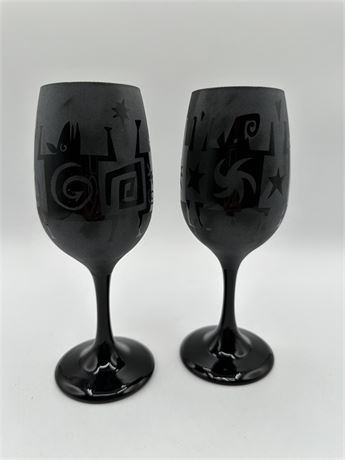 Sandblasted Wine Glasses by  Lisa Drumm