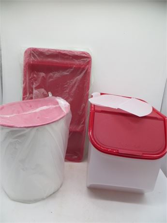 NEW VINTAGE TUPPERWARE ACCESS MATES LARGE CONTAINER PASSION COLOR