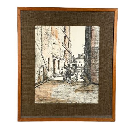 A.J. Maurius "Rue St. Amable, Montreal" Framed Art Print