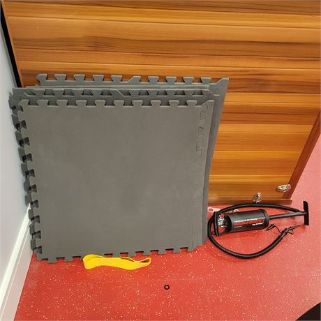 Foam Gym Mat Tiles / Intex Hi-Output Air Pump