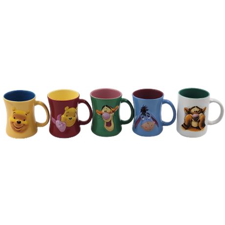 Disney "Winnie the Pooh" Set of 5 Coffee Mugs