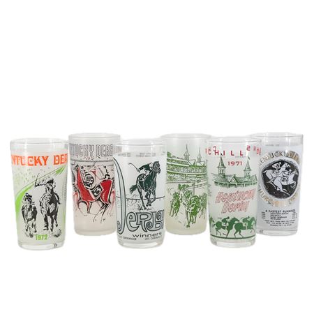 Vintage Lot of Kentucky Derby Commemorative Glasses