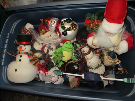 Box Lot Santa & Snowmen & More