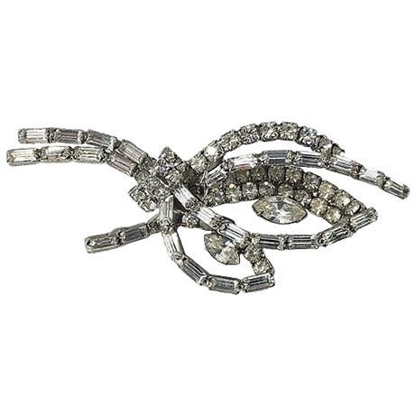 Vintage Elaborate Baguette & Rhinestone Brooch