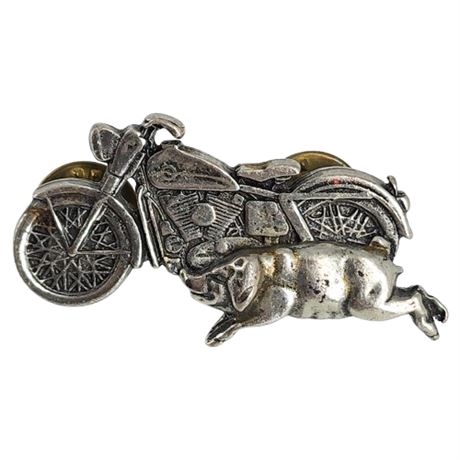 Vintage Motorcycle & "Hog" Lapel Pin